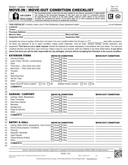 move-in / move-out condition checklist