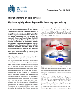 Flow phenomena on solid surfaces: Physicists highlight key role