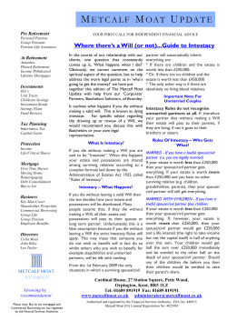 Guide To Intestacy (November 2011)