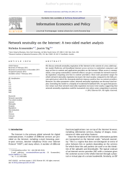 Network neutrality on the Internet: A two-sided market