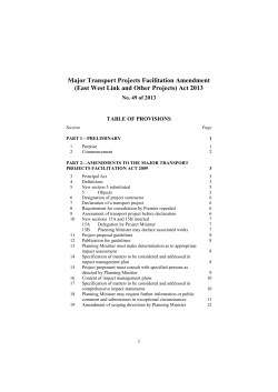 Major Transport Projects Facilitation Amendment (East West Link
