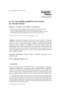 Cycles and multiple equilibria in the market for durable lemons