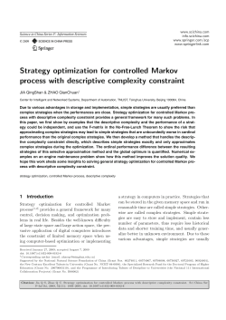 Strategy optimization for controlled Markov process with descriptive