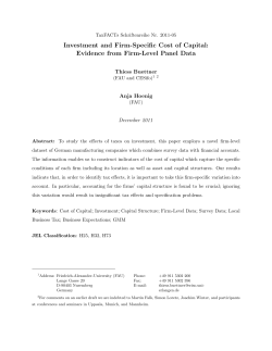Investment and Firm-Specific Cost of Capital: Evidence