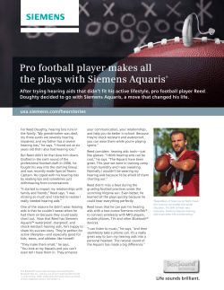 Pro football player makes all the plays with Siemens Aquaris&reg;