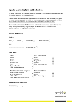 Equality Monitoring and Declaration Form