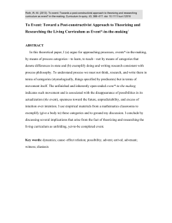 To Event: Toward a Post-constructivist Approach to Theorizing and