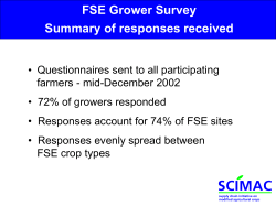FSE Grower Questionnaire (April 2003)