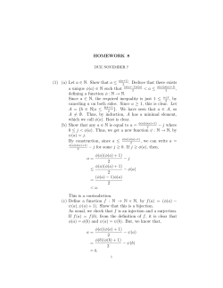 (a) Let a &isin; N. Show that a &le; . Deduce that there exists a unique &phi;(a)