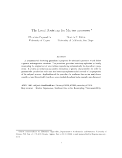 The Local Bootstrap for Markov processes - UCSD Math
