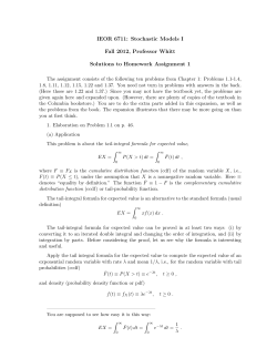 IEOR 6711: Stochastic Models I Fall 2012, Professor Whitt Solutions