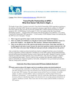 Trans-Pacific Partnership at APEC: What End Game?