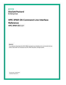 HPE 3PAR OS Command Line Interface Reference
