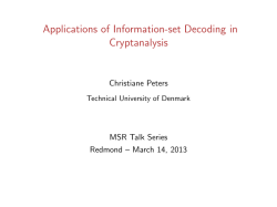 Applications of Information-set Decoding in Cryptanalysis