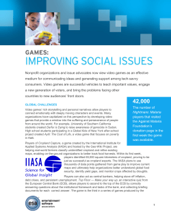 Games: Improving Social Issues - Entertainment Software Association