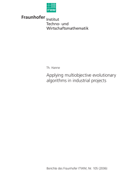 Applying multiobjective evolutionary algorithms in