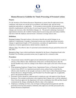 Guideline for Timely Processing of Personnel Actions