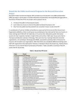 Round One the Public Involvement Program for the Keeyask