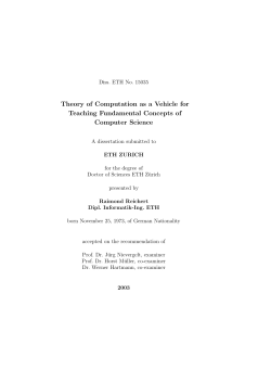 Theory of Computation as a Vehicle for Teaching