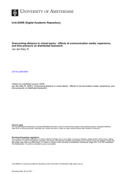 Overcoming distance in virtual teams : effects of communication