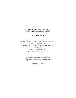 9-1-1 implementation plan - Knox County Ohio 9-1-1