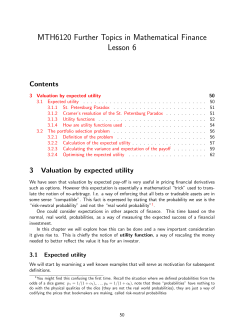 Further Topics in Mathematical Finance - Lesson 6