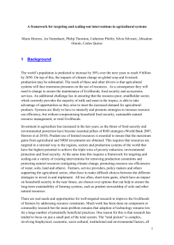 A framework for ex-ante impact assessment of