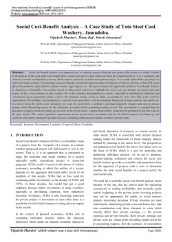 Social Cost-Benefit Analysis - International Journal of Scientific