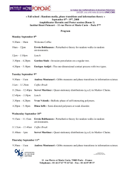 Fall school, 8 &ndash; 19 Sept. 08 - Interacting Particle Systems