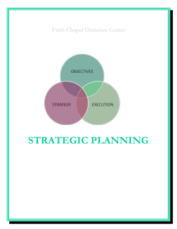 Faith Chapel Christian Center STRATEGIC PLANNING 1