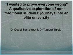 *I wanted to prove everyone wrong" A qualitative exploration of non