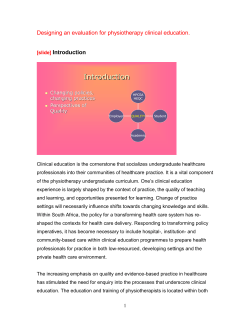 Designing an evaluation for physiotherapy clinical education