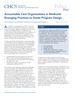 ACOs - Center for Health Care Strategies