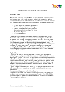 care, learning and play