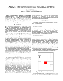 Analysis of Micromous Maze Solving Algorithms