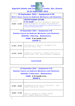 20 September 2012 &ndash; Symposium # 50 Seminar Course on