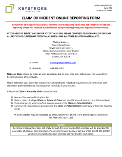 claim or incident online reporting form