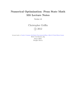 Numerical Optimization Lecture Notes