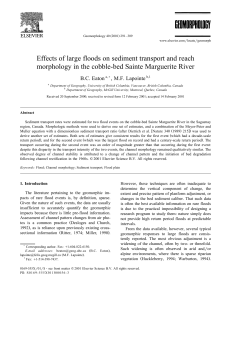 Effects of large floods on sediment transport and reach morphology