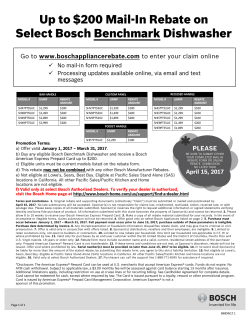 Up to $200 Mail-In Rebate on Select Bosch Benchmark Dishwasher