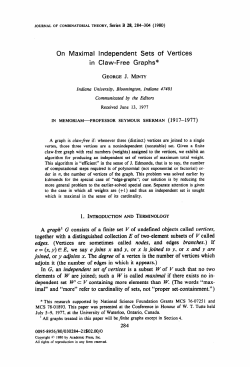 On Maximal Independent Sets of Vertices in Claw