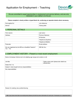 Application form - Ottery St Mary Primary School
