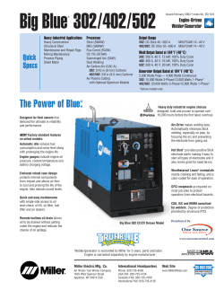 Miller Big Blue 502 Specifications