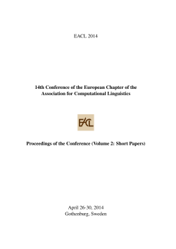 Proceedings of the 14th Conference of the European Chapter of the