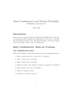 Basic Combinatorics and Classical Probability