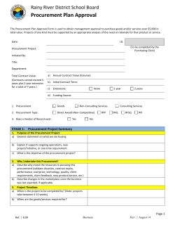 Procurement Approval Form - Rainy River District School Board