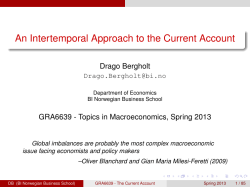 An Intertemporal Approach to the Current Account