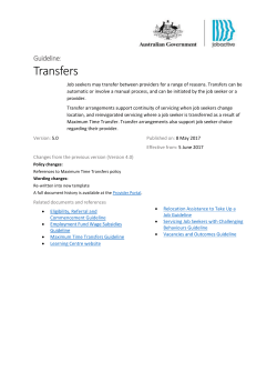 jobactive * Transfers Guideline