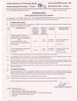 HTRA Scholarship for MS/PhD during the extension