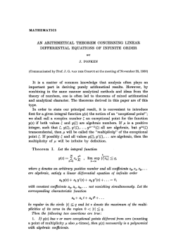 An arithmetical theorem concerning linear differential equations of